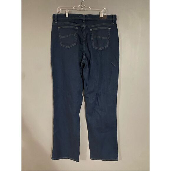 Lee Dark Wash Relaxed Straight Leg Pants Size 16 Long - Picture 5 of 8